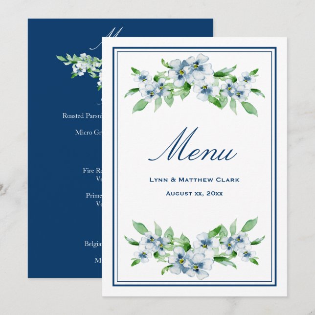 Invitación Elegante recepción de la Marina y la Boda Blanca (Anverso / Reverso)