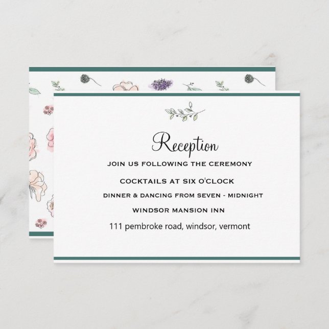 Invitación Elegante recepción de madera verde botánica modern (Anverso / Reverso)