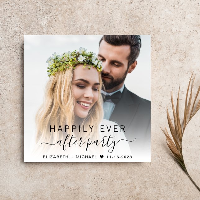 Invitación Elegante recepción de matrimonio con crema de foto (Subido por el creador)