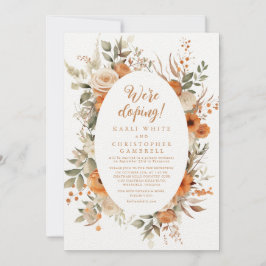 Invitación Elegante recepción de montaje floral de otoño