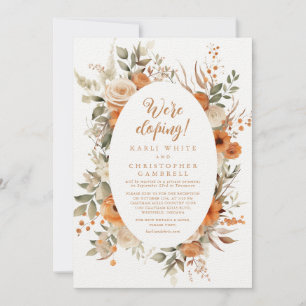 Invitación Elegante recepción de montaje floral de otoño