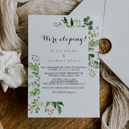 Invitación Elegante recepción Eucalyptus Greenery Elopement