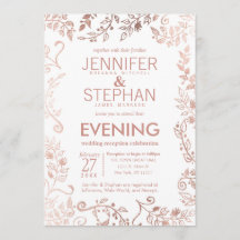 Elegante recepción floral de oro rosa blanco