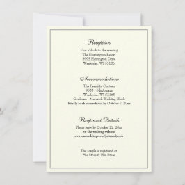 Invitación Elegante recepción marfil - clásica de boda