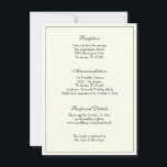 Invitación Elegante recepción marfil - clásica de boda<br><div class="desc">Personalice nuestra elegante y clásica recepción de bodas de marfil,  RSVP,  y la tarjeta de detalles del recinto.  Se pueden modificar todo el texto y las fuentes. Las invitaciones de coordinación,  guardar la fecha,  los favores matrimoniales,  etc.,  también están en nuestra suite boda en la Tienda Ducha de Rosas.</div>