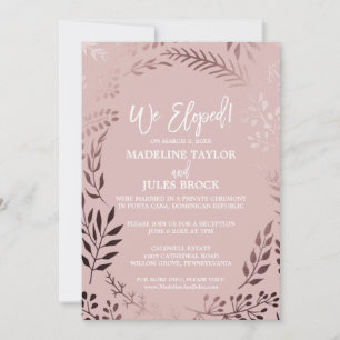 Invitación Elegante recepción Rosa dorada y rosa