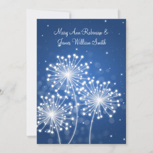 Invitación Elegante Recepción Verano Brillo Azul Zafiro