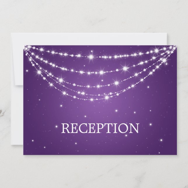 Invitación Elegante recepcionista Cadena de chispa morada (Anverso)