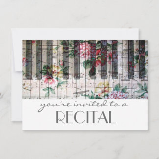 Invitación elegante recital de música femenina de moda vintag