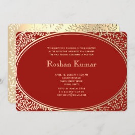 Invitación Elegante Red Gold Boy Annaprashan