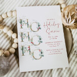 Invitación Elegante Red, Oro y Verde Soiree<br><div class="desc">Esta colección presenta elegantes gráficos dorados y verdes,  con un patrón dorado botánico de invierno.</div>