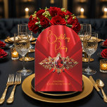 Invitación Elegante Red Regal Birthday Gold Jewel Faux Silk<br><div class="desc">Elegante grifo de oro del cumpleaños rojo de la regal faux seda. Personalizar con sus propios detalles y edad. Plantilla para cualquier edad Cumpleaños, Dulce 16, 16, Quinceanera 15, 18, 20, 21, 30, 40, 50, 60, 70, 80, 90, 100, Fabuloso producto para mujeres adultas, Chicas adolescentes. ¡Todos los diseños tienen...</div>