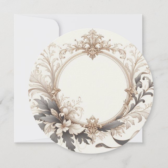Invitación Elegante Redondo (Anverso)
