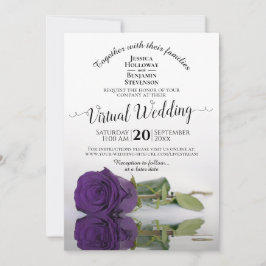 Invitación Elegante Reflejando Boda virtual Rosa púrpura