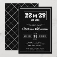 Elegante regalo de cumpleaños 23 en 23 de enero de