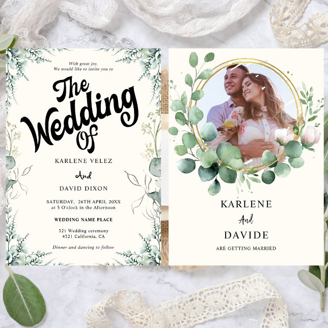 Invitación Elegante regalo fotográfico Eucalyptus (Subido por el creador)