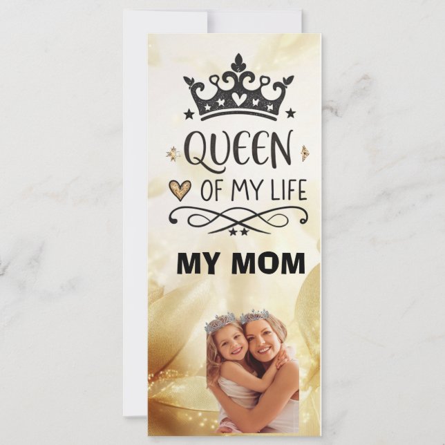 Invitación Elegante Reina de mi Vida - mi mamá (Anverso)