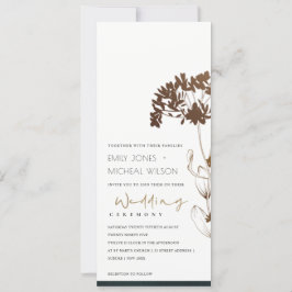 INVITACIÓN ELEGANTE RELIEVE METALIZADO DE COBRE HIDRANGEA BOD