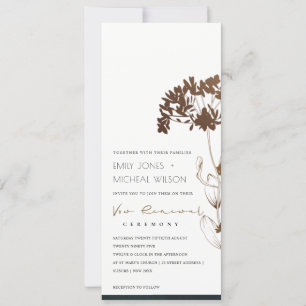 INVITACIÓN ELEGANTE RELIEVE METALIZADO DE COBRE HIDRANGEA REN
