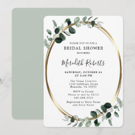 Invitación Elegante Relieve metalizado dorado Eucalyptus Duch