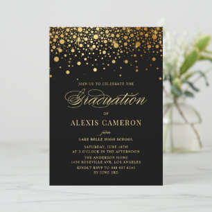Invitación Elegante Relieve metalizado dorado falso Confetti