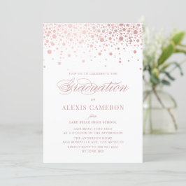 Invitación Elegante Relieve metalizado dorado Rosa Faux Gradu