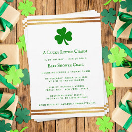 Invitación Elegante Relieve metalizado dorado St. Patrick's D