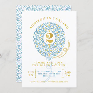 Invitación Elegante Relieve metalizado Faux Lacy Balloon Fies