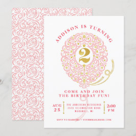 Invitación Elegante Relieve metalizado Faux Lacy Balloon Fies