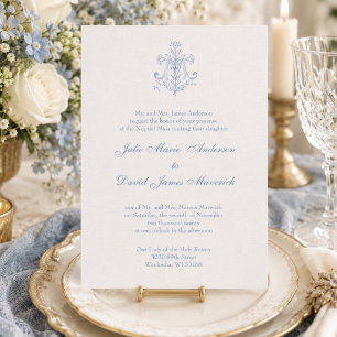 Invitación Elegante Religioso Católico Boda María