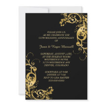 Elegante Remolino Dorado Aniversario de Boda