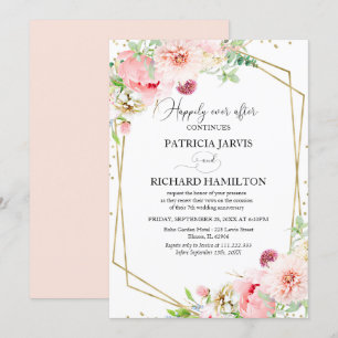 Invitación Elegante Renovación de Votos Florales Felices para