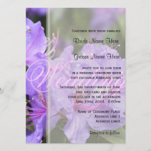 Invitación Elegante resorte floral violeta/boda de verano
