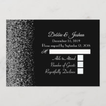 Elegante respuesta de boda con diamantes en negro