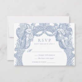 Invitación Elegante respuesta de boda con marco de toile barr
