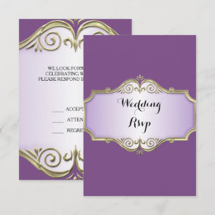Invitación Elegante respuesta de boda de raso antiguo