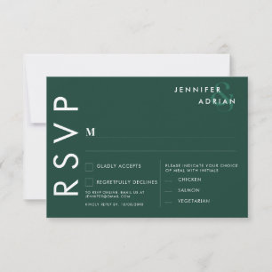 Invitación Elegante respuesta de boda minimalista moderna en