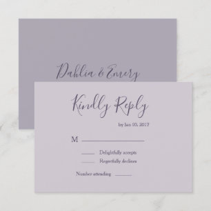 Invitación Elegante respuesta de boda moderna lila lavanda pa