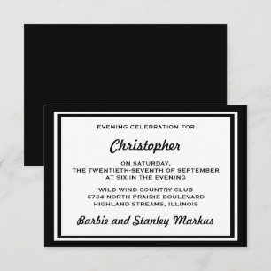 Invitación Elegante Respuesta para Noche de Gala en Blanco y