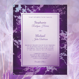 Invitación Elegante Resumen Boda de plata morada fundida