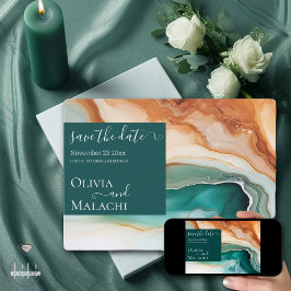 Invitación Elegante Resumen moderno Agate Jade Terracotta