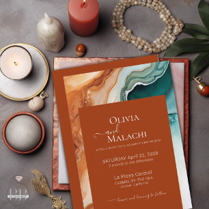 Invitación Elegante Resumen moderno Agate Terracotta