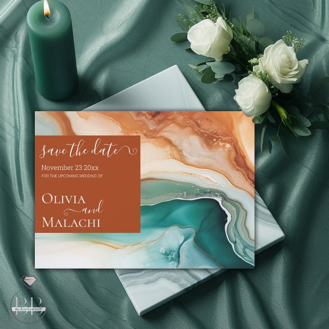 Invitación Elegante Resumen moderno Agate Terracotta (Subido por el creador)