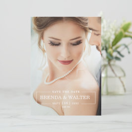 Invitación Elegante retrato de boda con foto personalizada co