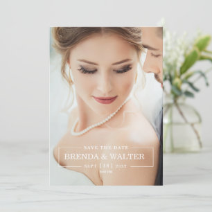 Invitación Elegante retrato de boda con foto personalizada co