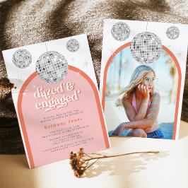 Invitación Elegante retro disco Groove Bridal Ducha rosa