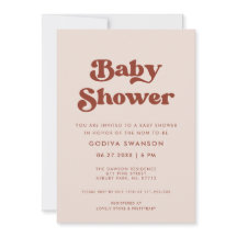 Elegante retro Peach Pink Baby Shower