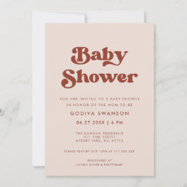 Invitación Elegante retro Peach Pink Baby Shower