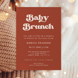 Invitación Elegante retro Terracotta Baby Brunch