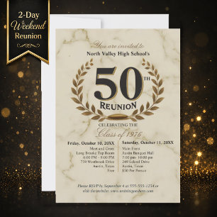 Invitación Elegante Reunión de Fin de Semana del 50º Aniversa